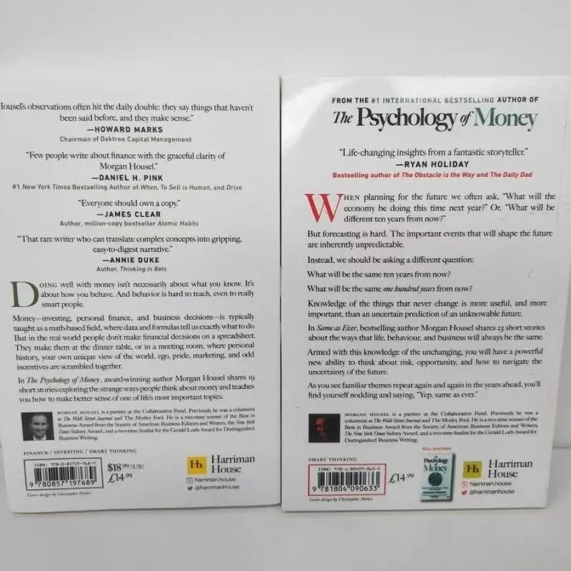 2 Books/set By Morgan Housel The Psychology of Money and Same As Ever Book in English Paperback