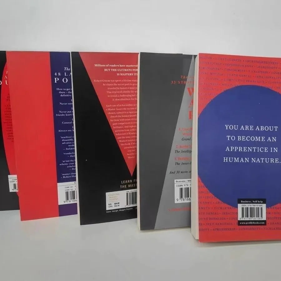 5 Books/set By Robert Greene The Concise 48 Laws Of Power; The Concise Laws of Human Nature; The Art of Seduction & Mastery: War