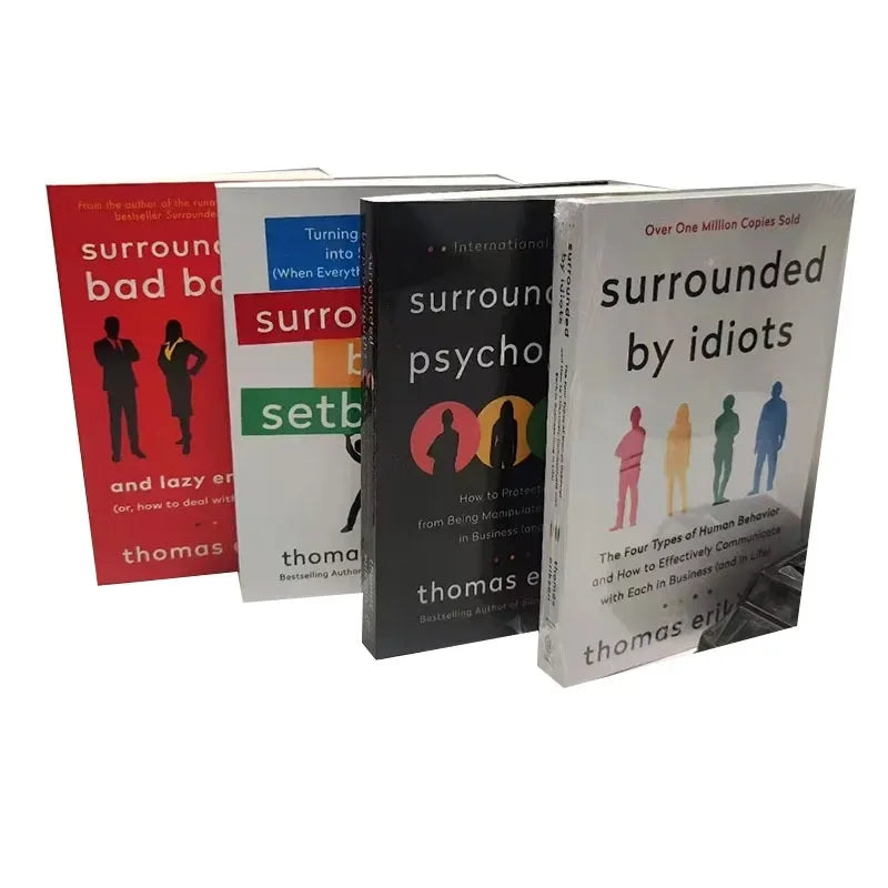 4 Books Set By Thomas Erikson Surrounded By Idiots,by Psychopaths,by Setbacks,by Bad Bosses Bestseller Book in English