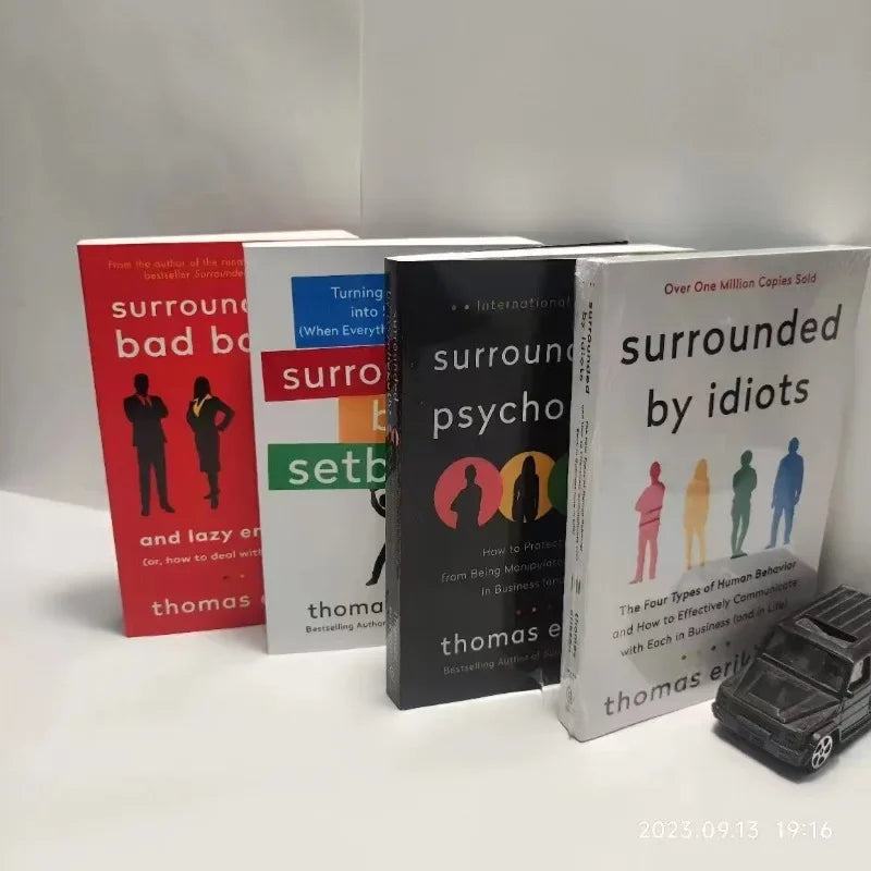 4 Books Set By Thomas Erikson Surrounded By Idiots,by Psychopaths,by Setbacks,by Bad Bosses Bestseller Book in English