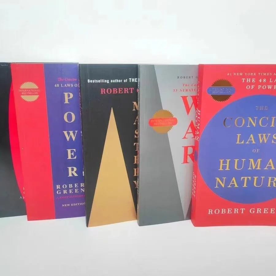 5 Books/set By Robert Greene The Concise 48 Laws Of Power; The Concise Laws of Human Nature; The Art of Seduction & Mastery: War